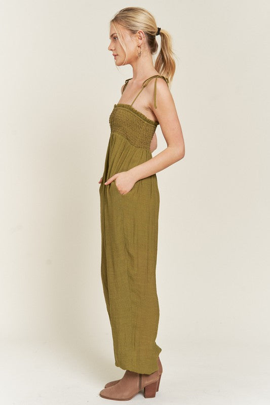 SMOCKED TIE STRAP JUMPSUIT PLUS SIZE-Jade By Jane-[option4]-[option5]-[option6]-[option7]-[option8]-Shop-Boutique-Clothing-for-Women-Online