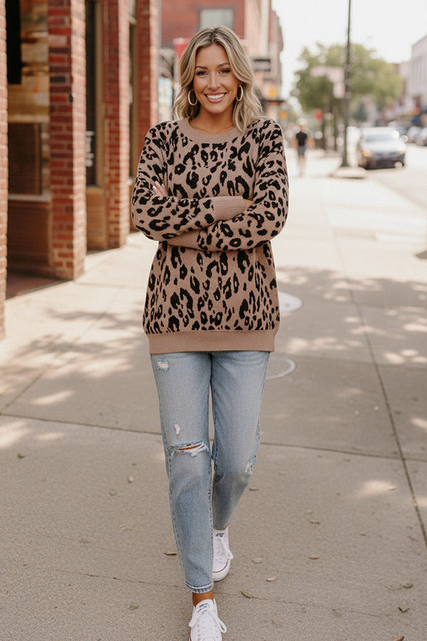 Leopard Jacquard Oversized Sweater Knit Top-Haptics-[option4]-[option5]-[option6]-[option7]-[option8]-Shop-Boutique-Clothing-for-Women-Online