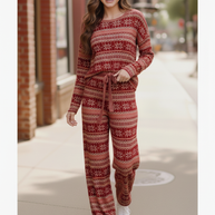 Red Holiday Fair Isle Set-Haptics-[option4]-[option5]-[option6]-[option7]-[option8]-Shop-Boutique-Clothing-for-Women-Online