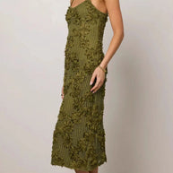 Flower Textured Midi Cami Dress-Dresses-Trendsi-[option4]-[option5]-[option6]-[option7]-[option8]-Shop-Boutique-Clothing-for-Women-Online
