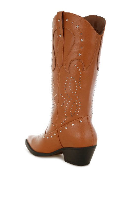 Dockery Studs Embellished Cowboy Boots-Rag Company-[option4]-[option5]-[option6]-[option7]-[option8]-Shop-Boutique-Clothing-for-Women-Online