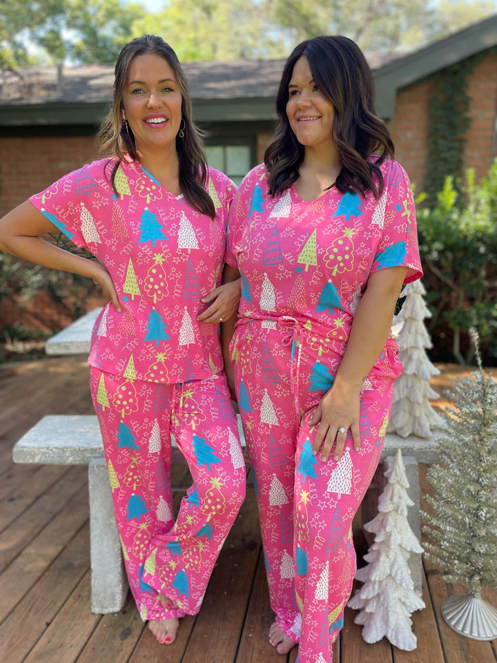 Pink Trees Pajama Set-Womens-Ave Shops-[option4]-[option5]-[option6]-[option7]-[option8]-Shop-Boutique-Clothing-for-Women-Online