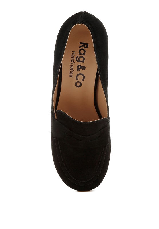Astra Block Heel Genuine Suede Loafers-Rag Company-[option4]-[option5]-[option6]-[option7]-[option8]-Shop-Boutique-Clothing-for-Women-Online