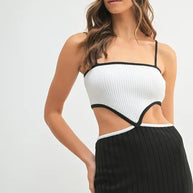 MABLE Ribbed Knit Color Block Cutout Midi Dress-Dresses-Trendsi-[option4]-[option5]-[option6]-[option7]-[option8]-Shop-Boutique-Clothing-for-Women-Online