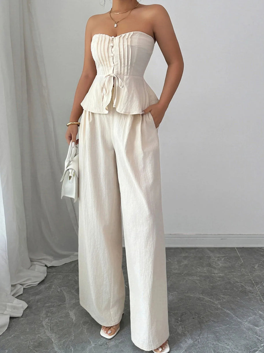 Sweetheart Neck Tube Top and Pants Set-Sets-Trendsi-[option4]-[option5]-[option6]-[option7]-[option8]-Shop-Boutique-Clothing-for-Women-Online