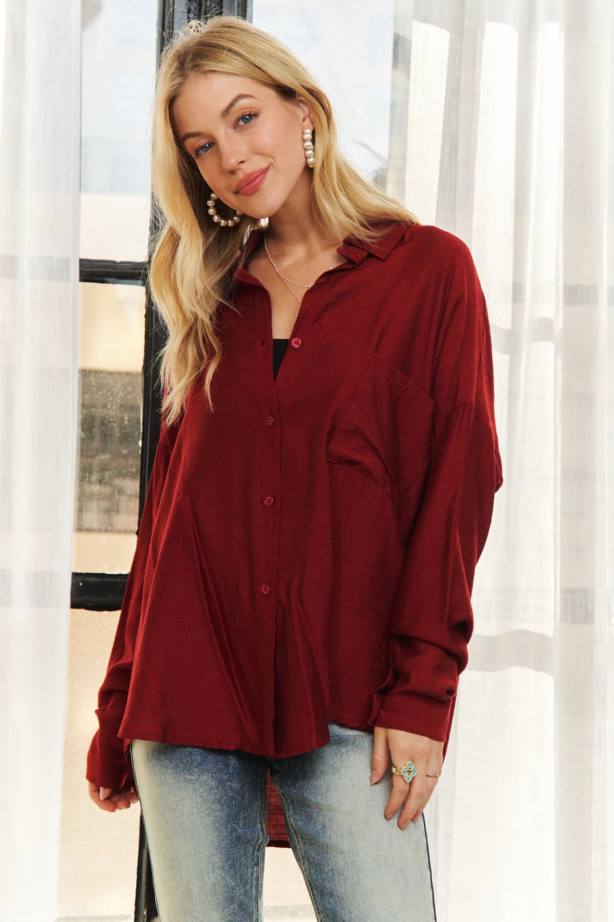 ADORA Button Down Linen Shirt-Blouses-Trendsi-[option4]-[option5]-[option6]-[option7]-[option8]-Shop-Boutique-Clothing-for-Women-Online