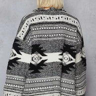 POL Open Front Geometric Print Cardigan with Fringe Detail-Cardigan-Trendsi-[option4]-[option5]-[option6]-[option7]-[option8]-Shop-Boutique-Clothing-for-Women-Online
