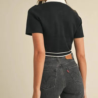 MABLE Button Down Contrast Collared Knit Cardigan-Crop Tops-Trendsi-[option4]-[option5]-[option6]-[option7]-[option8]-Shop-Boutique-Clothing-for-Women-Online