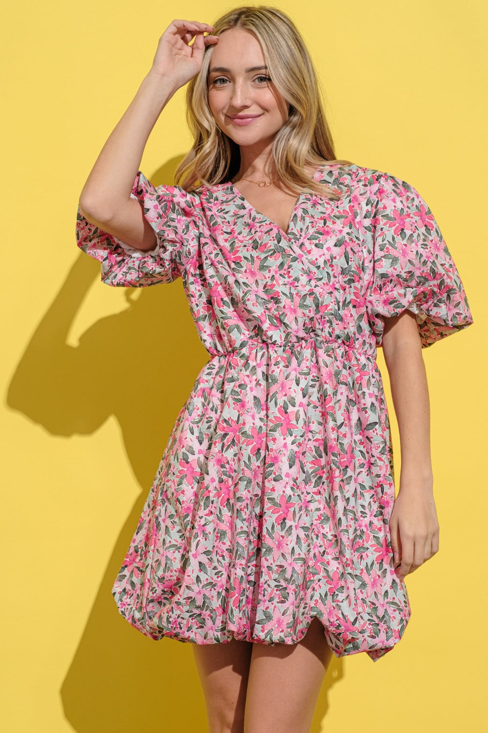 And The Why Floral Surplice Puff Sleeve Dress-Trendsi-[option4]-[option5]-[option6]-[option7]-[option8]-Shop-Boutique-Clothing-for-Women-Online