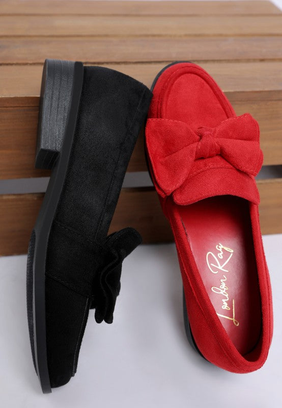 Havisham Bow Accent Heeled Loafers-Rag Company-Red-US-5 / UK-3 / EU-36-[option4]-[option5]-[option6]-[option7]-[option8]-Shop-Boutique-Clothing-for-Women-Online