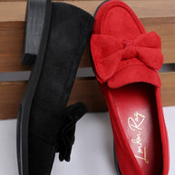 Havisham Bow Accent Heeled Loafers-Rag Company-Red-US-5 / UK-3 / EU-36-[option4]-[option5]-[option6]-[option7]-[option8]-Shop-Boutique-Clothing-for-Women-Online