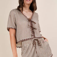 VERY J Wave Trim Detail Knit Top & Shorts Set-Sets-Trendsi-[option4]-[option5]-[option6]-[option7]-[option8]-Shop-Boutique-Clothing-for-Women-Online