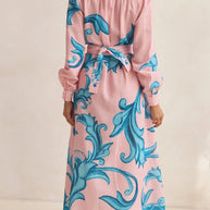 Printed Button Down Belted Shirt Dress-Dresses-Trendsi-[option4]-[option5]-[option6]-[option7]-[option8]-Shop-Boutique-Clothing-for-Women-Online