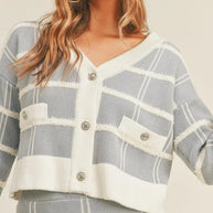 MABLE Plaid Button Down Sweater Cardigan and Mini Skirt Set-Sets-Trendsi-[option4]-[option5]-[option6]-[option7]-[option8]-Shop-Boutique-Clothing-for-Women-Online