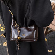 Leather Crossbody Bag with Charm-handbag-Trendsi-Brown-One Size-[option4]-[option5]-[option6]-[option7]-[option8]-Shop-Boutique-Clothing-for-Women-Online