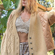 POL Quilting Patch Button Up Cable Knit Jacket-Coats & Jackets-Trendsi-[option4]-[option5]-[option6]-[option7]-[option8]-Shop-Boutique-Clothing-for-Women-Online