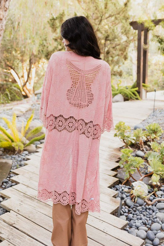 Crochet Open Patch Longline Kimono-Leto Accessories-[option4]-[option5]-[option6]-[option7]-[option8]-Shop-Boutique-Clothing-for-Women-Online