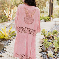 Crochet Open Patch Longline Kimono-Leto Accessories-[option4]-[option5]-[option6]-[option7]-[option8]-Shop-Boutique-Clothing-for-Women-Online