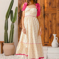 SO ME Ribbon Flowy Maxi Dress with Contrast Trim-Dresses-Trendsi-[option4]-[option5]-[option6]-[option7]-[option8]-Shop-Boutique-Clothing-for-Women-Online