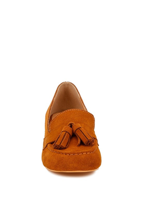 Aloha Tassels Detail Genuine Suede Loafers-Rag Company-[option4]-[option5]-[option6]-[option7]-[option8]-Shop-Boutique-Clothing-for-Women-Online