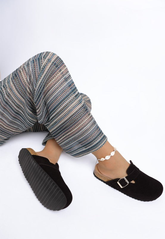 Ratiha Buckle Accent Slip-On Footbed Mules-Rag Company-[option4]-[option5]-[option6]-[option7]-[option8]-Shop-Boutique-Clothing-for-Women-Online