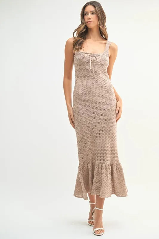 MABLE Ruffled Hem Sleeveless Crochet Knit Midi Dress-Dresses-Trendsi-[option4]-[option5]-[option6]-[option7]-[option8]-Shop-Boutique-Clothing-for-Women-Online