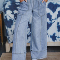 Denim Raw Hem Drawstring Wide Leg Pants-JUNIPER BLVD-[option4]-[option5]-[option6]-[option7]-[option8]-Shop-Boutique-Clothing-for-Women-Online