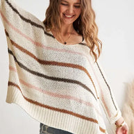 ADORA Full Size Multi Color Strip Sweater-Sweaters-Trendsi-[option4]-[option5]-[option6]-[option7]-[option8]-Shop-Boutique-Clothing-for-Women-Online