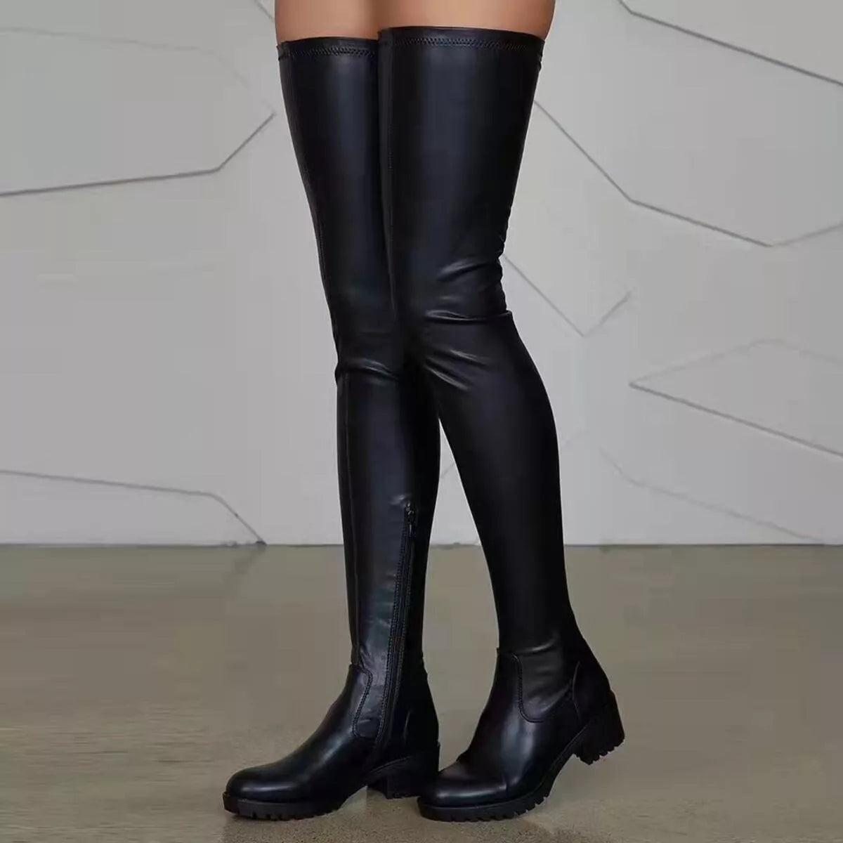 Over-the-Knee Block Heels Boots-Boots-Trendsi-[option4]-[option5]-[option6]-[option7]-[option8]-Shop-Boutique-Clothing-for-Women-Online