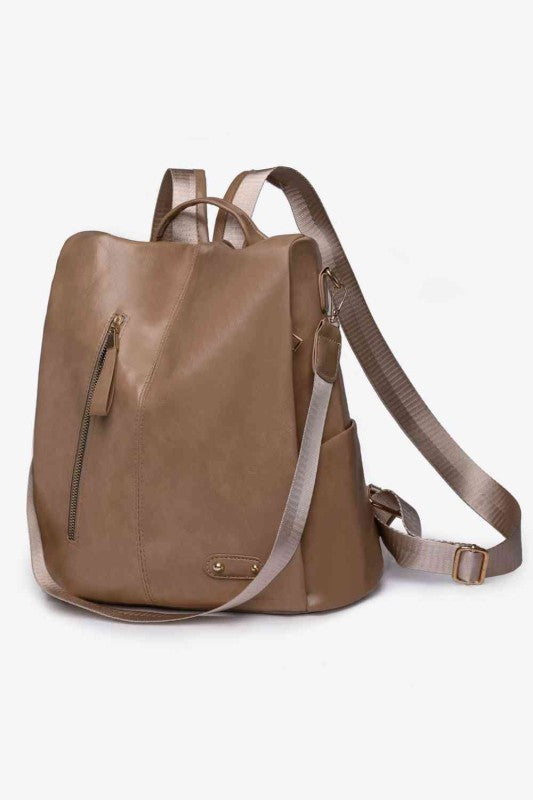Marcy Zipper Pocket Backpack-ClaudiaG Collection-Mocha-One Size-[option4]-[option5]-[option6]-[option7]-[option8]-Shop-Boutique-Clothing-for-Women-Online
