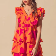 SO ME Floral V Neck Layered Dress with Elasticized Waist-Dresses-Trendsi-[option4]-[option5]-[option6]-[option7]-[option8]-Shop-Boutique-Clothing-for-Women-Online