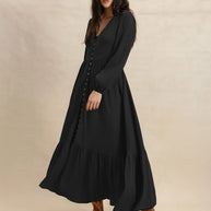 V-Neck Long Sleeve Dress-Dresses-Trendsi-[option4]-[option5]-[option6]-[option7]-[option8]-Shop-Boutique-Clothing-for-Women-Online