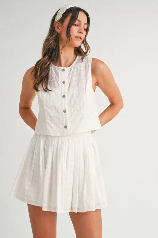 MABLE Eyelet Lace Top and Mini Skirt Set-Sets-Trendsi-[option4]-[option5]-[option6]-[option7]-[option8]-Shop-Boutique-Clothing-for-Women-Online