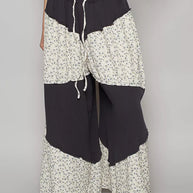 POL Contrast Floral Drawstring Wide Leg Pants-Pants-Trendsi-[option4]-[option5]-[option6]-[option7]-[option8]-Shop-Boutique-Clothing-for-Women-Online
