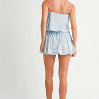 MABLE Embroidered Crop Cami and Balloon Mini Skirt Set-Sets-Trendsi-[option4]-[option5]-[option6]-[option7]-[option8]-Shop-Boutique-Clothing-for-Women-Online