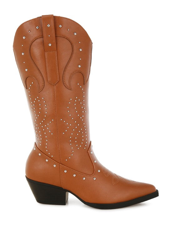 Dockery Studs Embellished Cowboy Boots-Rag Company-[option4]-[option5]-[option6]-[option7]-[option8]-Shop-Boutique-Clothing-for-Women-Online