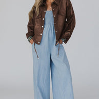 Leather Drawstring Hem Pocketed Jacket-JUNIPER BLVD-[option4]-[option5]-[option6]-[option7]-[option8]-Shop-Boutique-Clothing-for-Women-Online