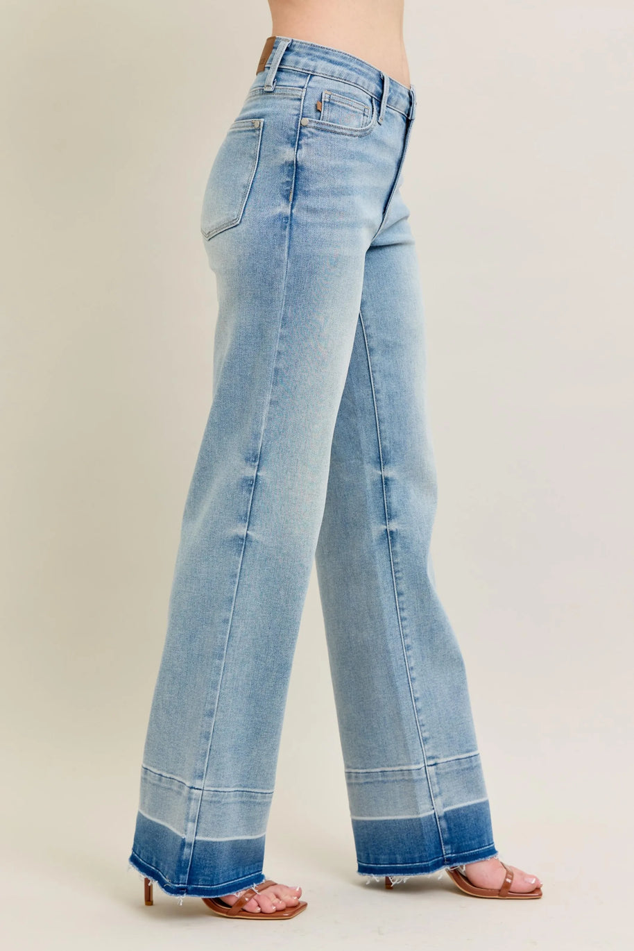 Judy Blue Release Hem Wide Leg Jeans-Trendsi-[option4]-[option5]-[option6]-[option7]-[option8]-Shop-Boutique-Clothing-for-Women-Online