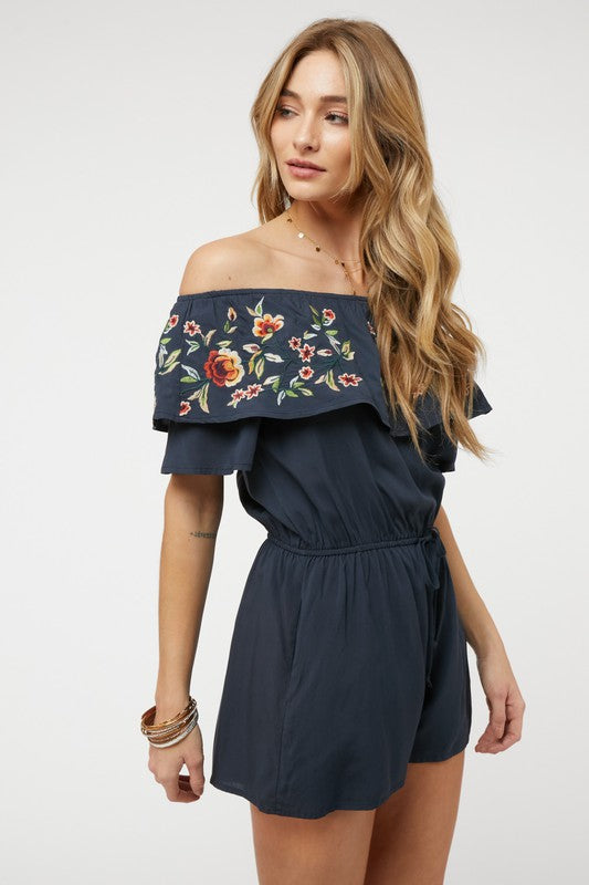 FLORAL EMBROIDERED OFF SHOULDER ROMPER-Davi & Dani-[option4]-[option5]-[option6]-[option7]-[option8]-Shop-Boutique-Clothing-for-Women-Online