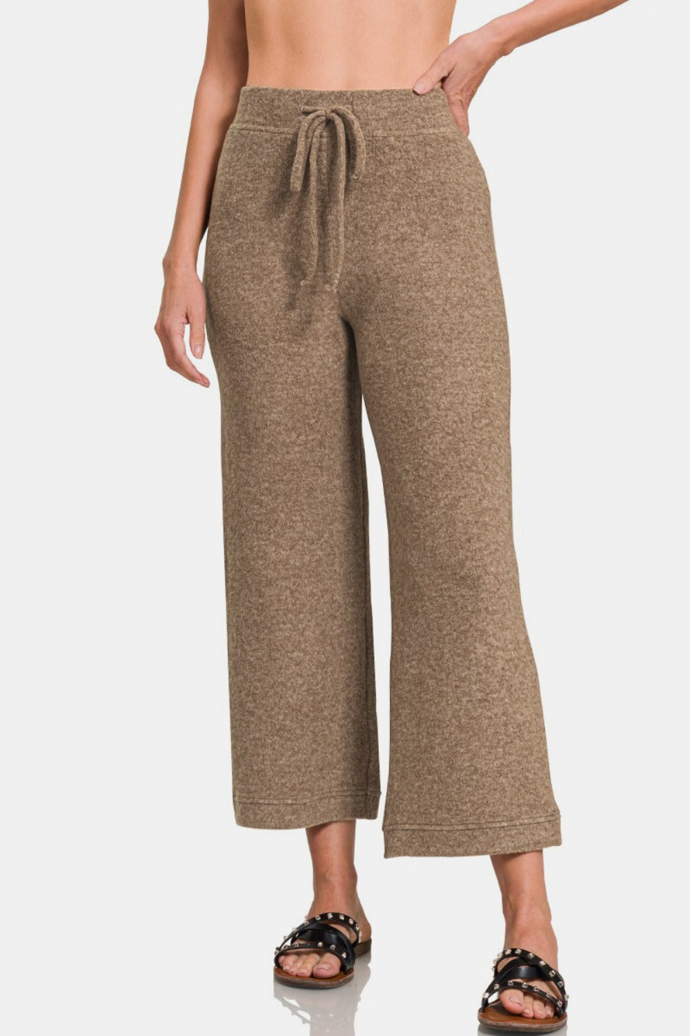 Zenana Drawstring Hacci Cropped Pants-Trendsi-Mocha-S-[option4]-[option5]-[option6]-[option7]-[option8]-Shop-Boutique-Clothing-for-Women-Online