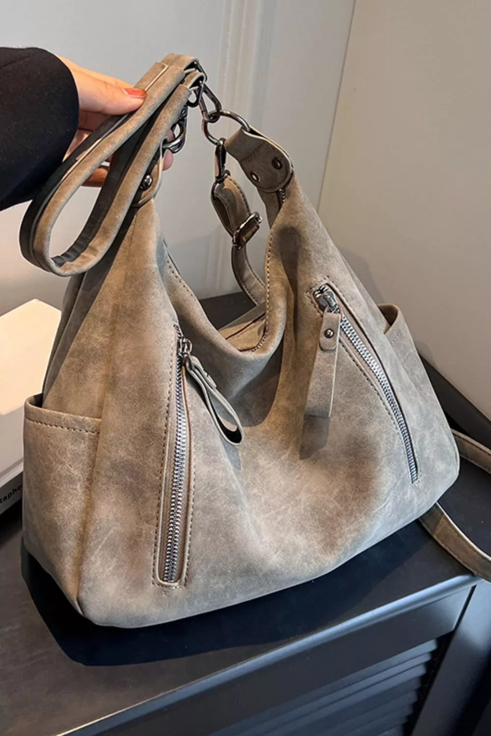 Zipper Details Adjustable Strap Crossbody Bag-Bag-Trendsi-[option4]-[option5]-[option6]-[option7]-[option8]-Shop-Boutique-Clothing-for-Women-Online