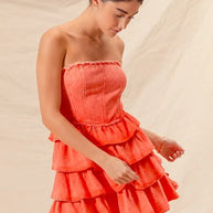 SO ME Strapless Ruffle Layered Game Day Cheer Up Dress-Dresses-Trendsi-[option4]-[option5]-[option6]-[option7]-[option8]-Shop-Boutique-Clothing-for-Women-Online