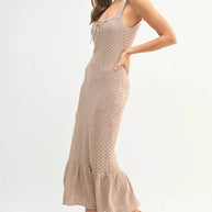MABLE Ruffled Hem Sleeveless Crochet Knit Midi Dress-Dresses-Trendsi-[option4]-[option5]-[option6]-[option7]-[option8]-Shop-Boutique-Clothing-for-Women-Online