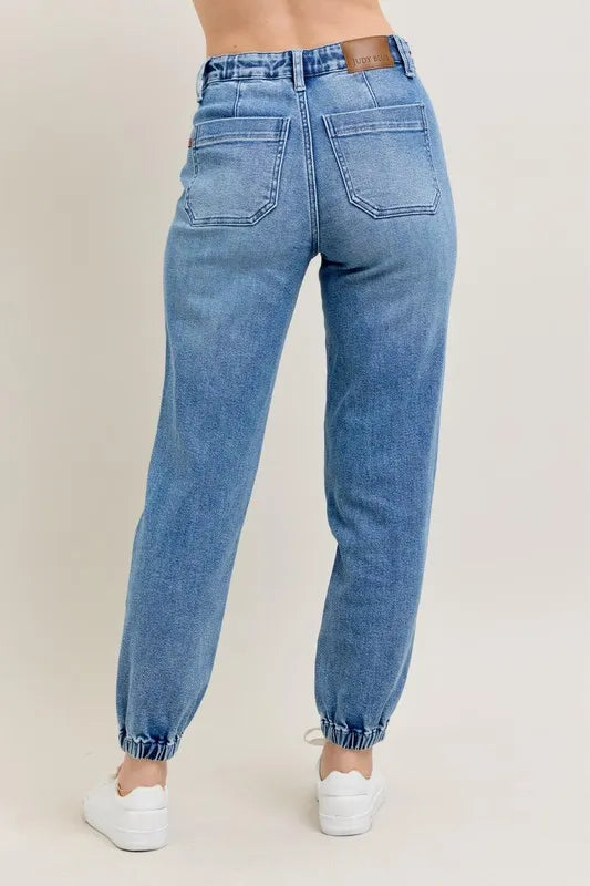 Judy Blue High Waist Denim Joggers-Trendsi-[option4]-[option5]-[option6]-[option7]-[option8]-Shop-Boutique-Clothing-for-Women-Online