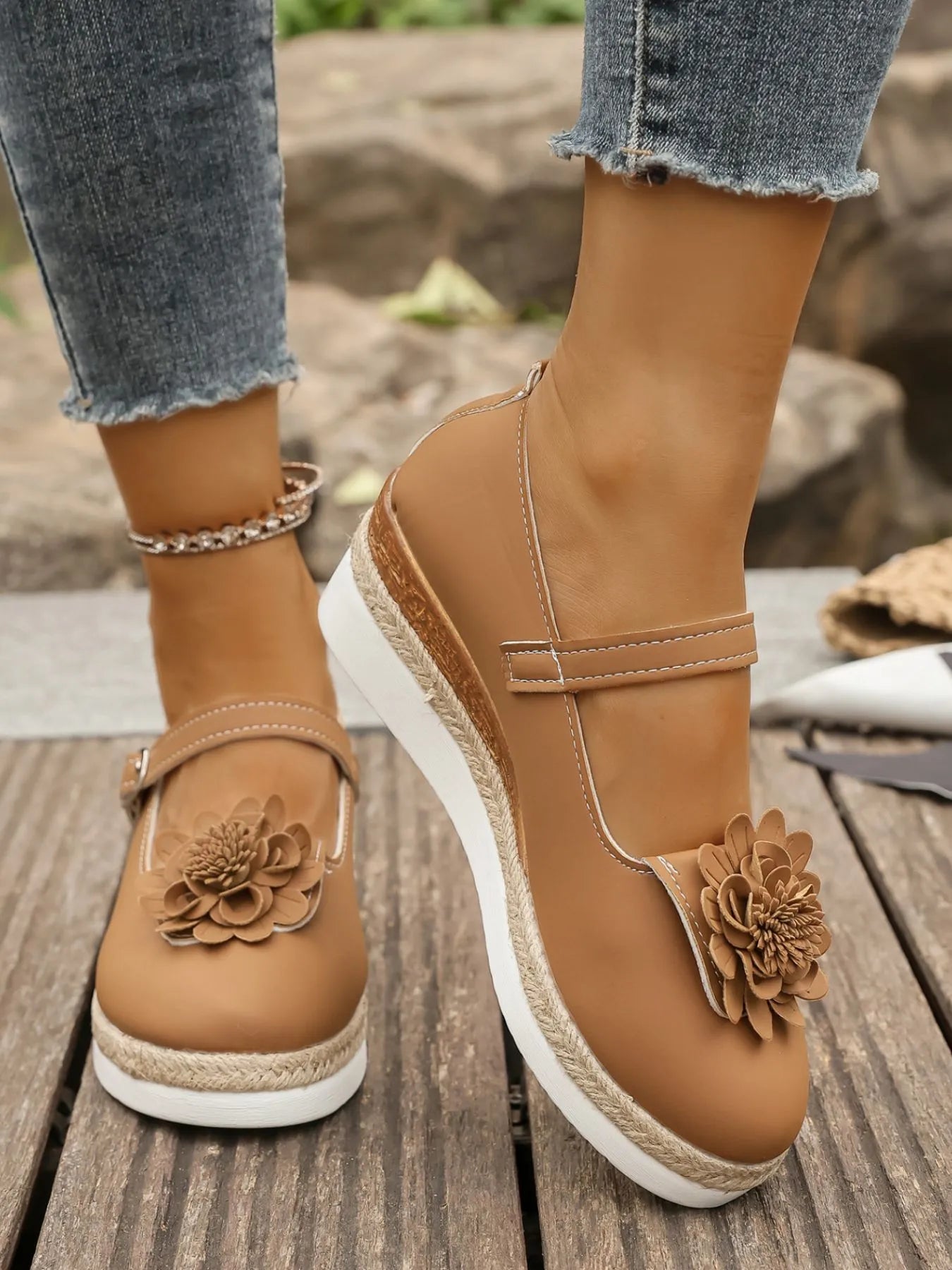 Flower Embellished Mary Jane Loafers-loafers-Trendsi-[option4]-[option5]-[option6]-[option7]-[option8]-Shop-Boutique-Clothing-for-Women-Online