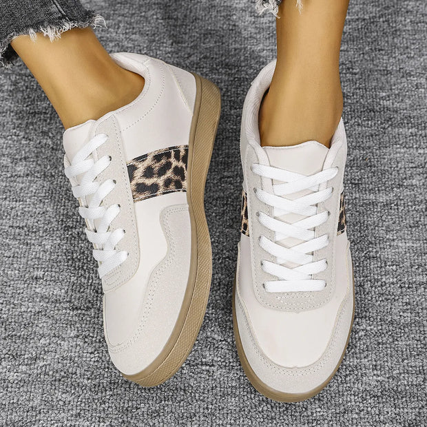 Leopard Lace Up Round Toe Sneakers-120 Sneakers-Trendsi-[option4]-[option5]-[option6]-[option7]-[option8]-Shop-Boutique-Clothing-for-Women-Online