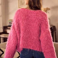 SO ME Soft Touch Hairy Loose Fit Cozy Sweater Cardigan-Cardigans-Trendsi-[option4]-[option5]-[option6]-[option7]-[option8]-Shop-Boutique-Clothing-for-Women-Online