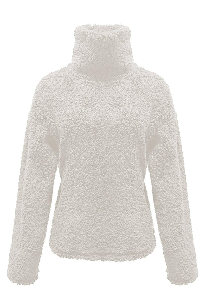 Fuzzy Turtleneck Long Sleeve Sweatshirt-Trendsi-[option4]-[option5]-[option6]-[option7]-[option8]-Shop-Boutique-Clothing-for-Women-Online