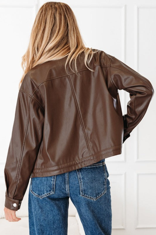 Leather Drawstring Hem Pocketed Jacket-JUNIPER BLVD-[option4]-[option5]-[option6]-[option7]-[option8]-Shop-Boutique-Clothing-for-Women-Online