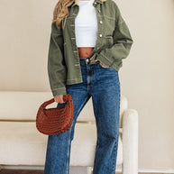 Denim Button-Up Patch Pocket Collared Jacket-JUNIPER BLVD-[option4]-[option5]-[option6]-[option7]-[option8]-Shop-Boutique-Clothing-for-Women-Online